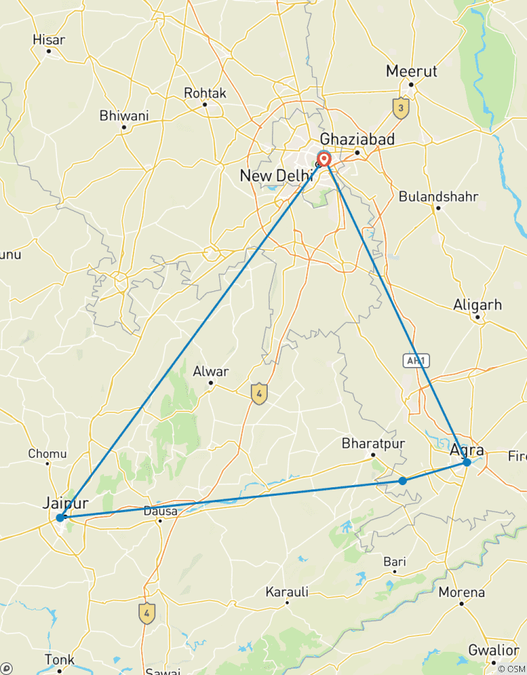 06 Dagen Gouden driehoek tour met drie historische bezienswaardigheden-rondreis