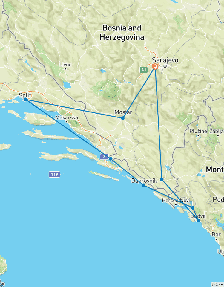 Circuito Bosnia, Croacia y Montenegro: 7 días por los Balcanes