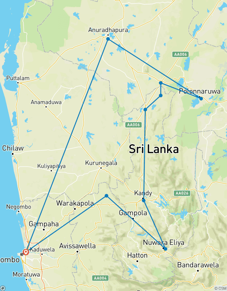 Circuito Sri lanka circuitos de varios días - 5 días con conductor privado, vehículo y alojamiento H/B