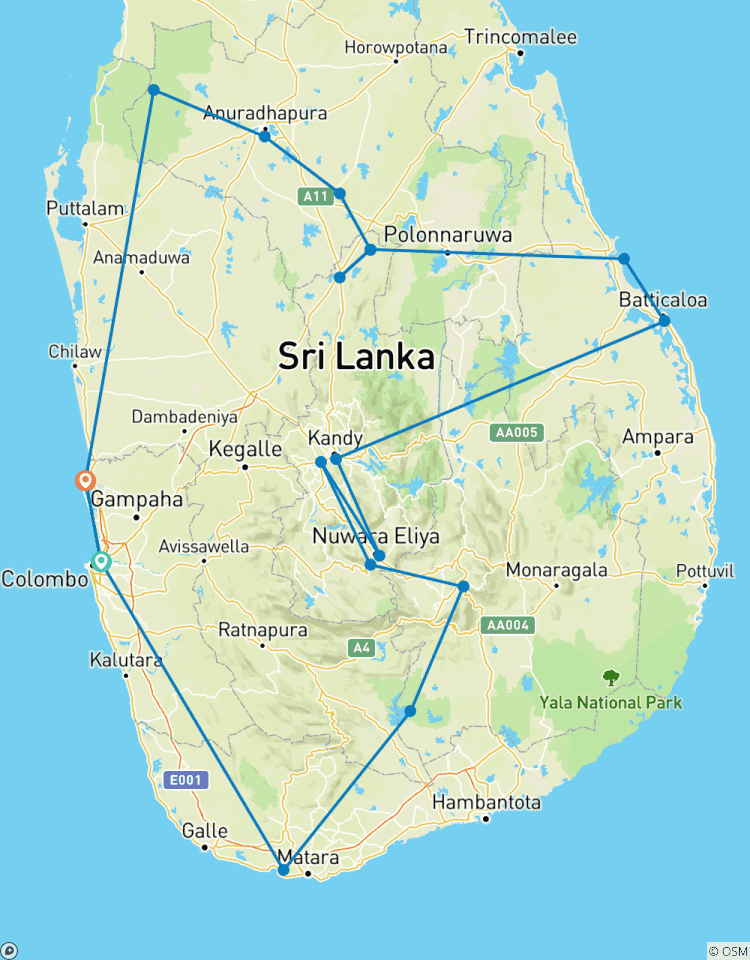 Sri Lanka voorbij het spoor-rondreis