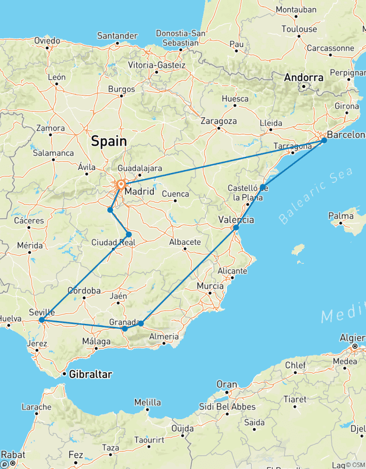 Expérience en espagnol (fin Madrid) circuit