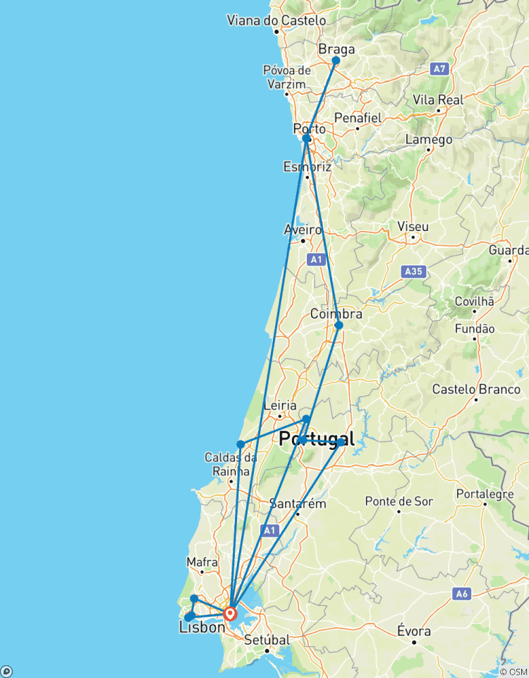 Pittoresk Portugal (Einde Lissabon)-rondreis