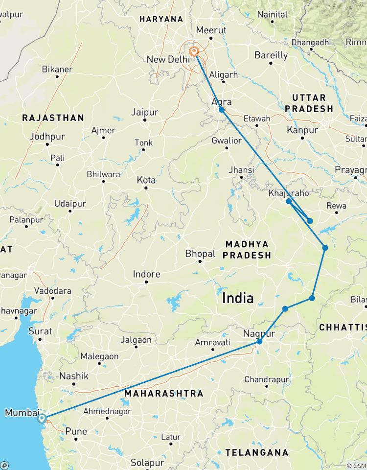 Wildlife Safari von Mumbai nach Delhi - 12 Tage Rundreise
