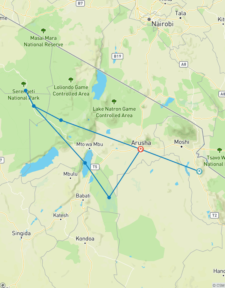 Circuito Paquete de vacaciones de 6 días por lo más destacado de África en Tanzania