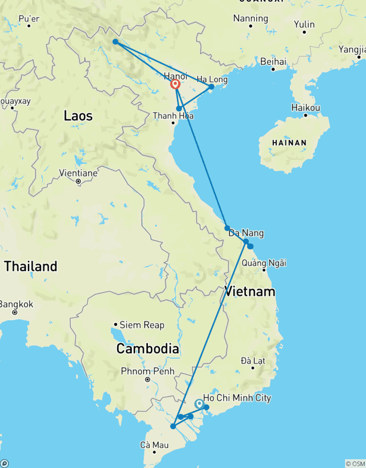 Explorez le Vietnam du sud, du centre et du nord en 16 jours et 15 nuits (Ho Chi Minh Ville, Da Nang, Hoi An, Hue, Ha Noi, Sapa, Ha Long et Ninh Binh). circuit