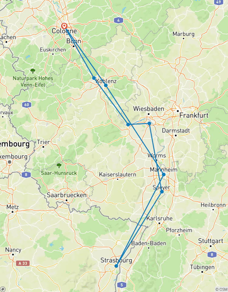 ESSENCE OF RHINE (Cologne - Strasbourg - Mainz - Cologne) Tour