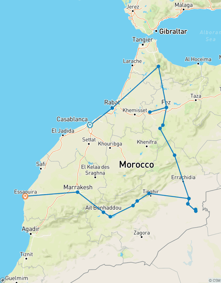 Meilleur circuit de 12 jours dans le désert au départ de Casablanca circuit