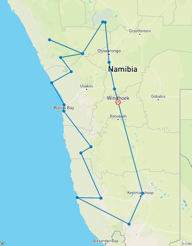 15 Days Namibia Highlights Accommodated Safari Tour