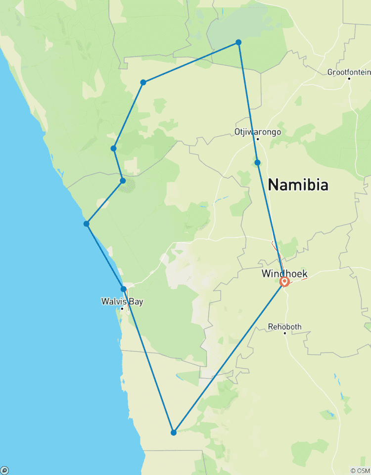 10 Days Northern Namibia, Damaraland, Coast & Sossusvlei Camping Safari Tour