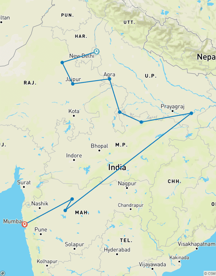 13 jours de visite de Jaipur, Agra, Khajuraho, Varanasi et des grottes d\'Ajanta-Ellora circuit