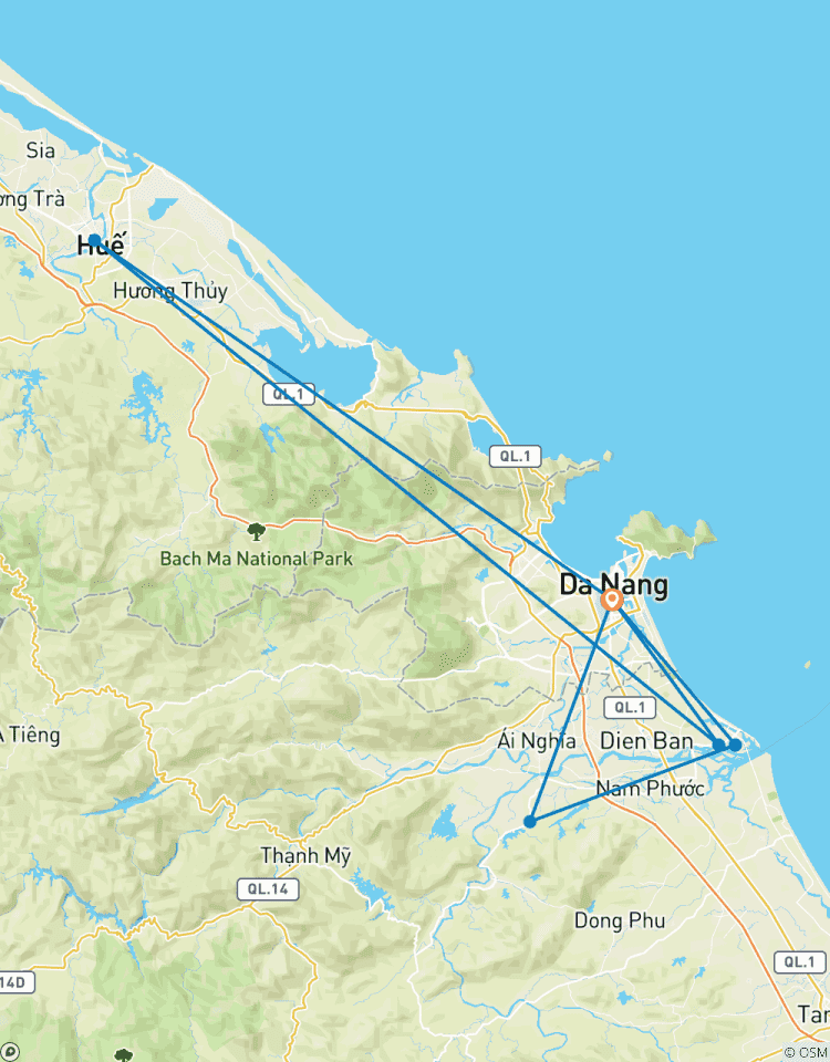 Découvrez le centre du Vietnam 7 jours 6 nuits (Da Nang - Hue - Golden Bridge - Hoi An- Da Nang) circuit
