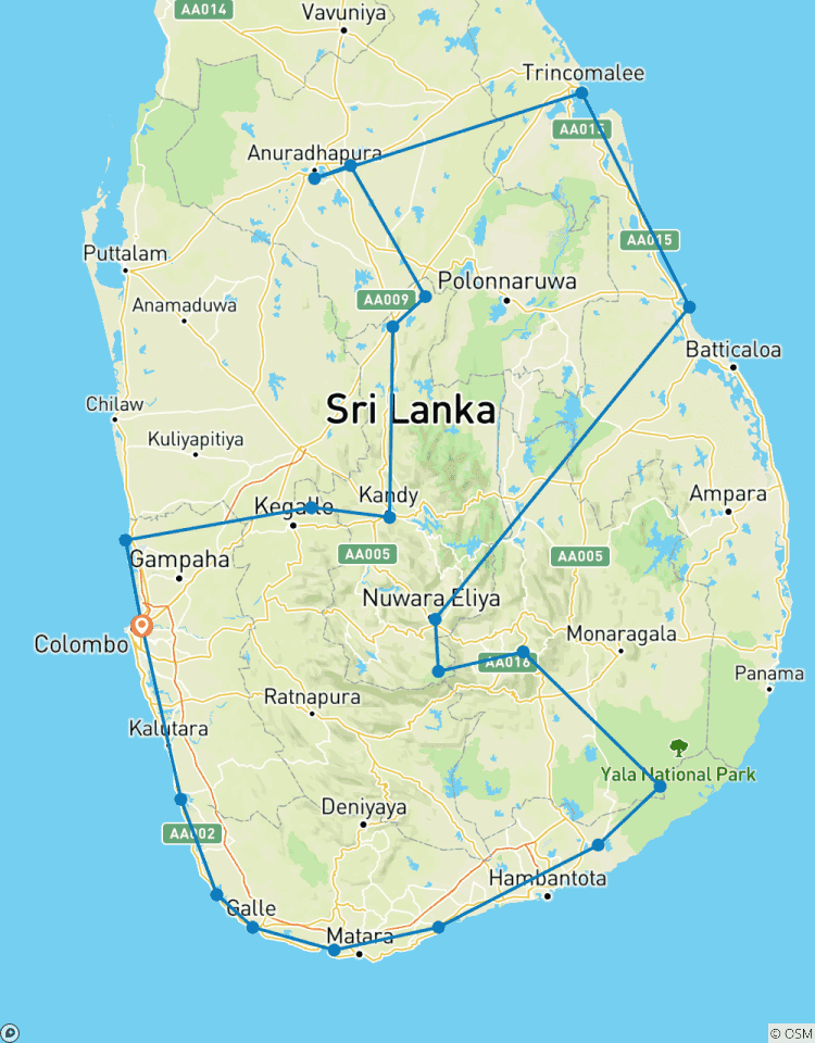 Tour to Sri Lanka 20 Days/19 Nights Tour