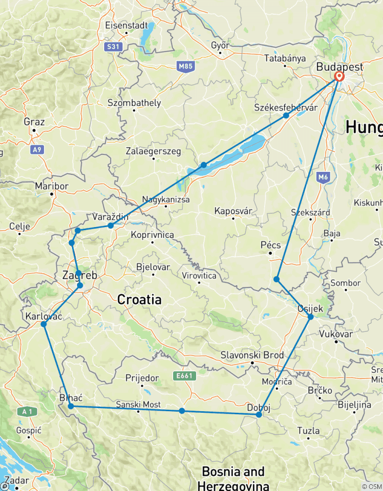 Circuito Ruta de 13 días por los castillos de los Balcanes. Visita 17 castillos y fortalezas en Hungría, Croacia y Bosnia.