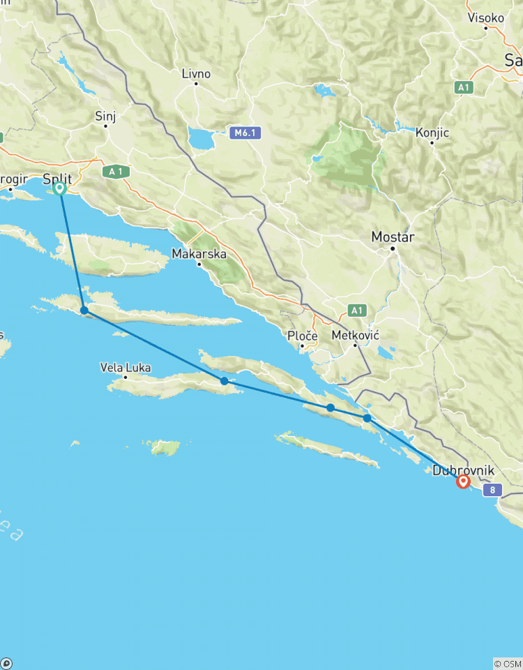 Trek multisport en famille en Croatie - Côte dalmate, visite guidée circuit