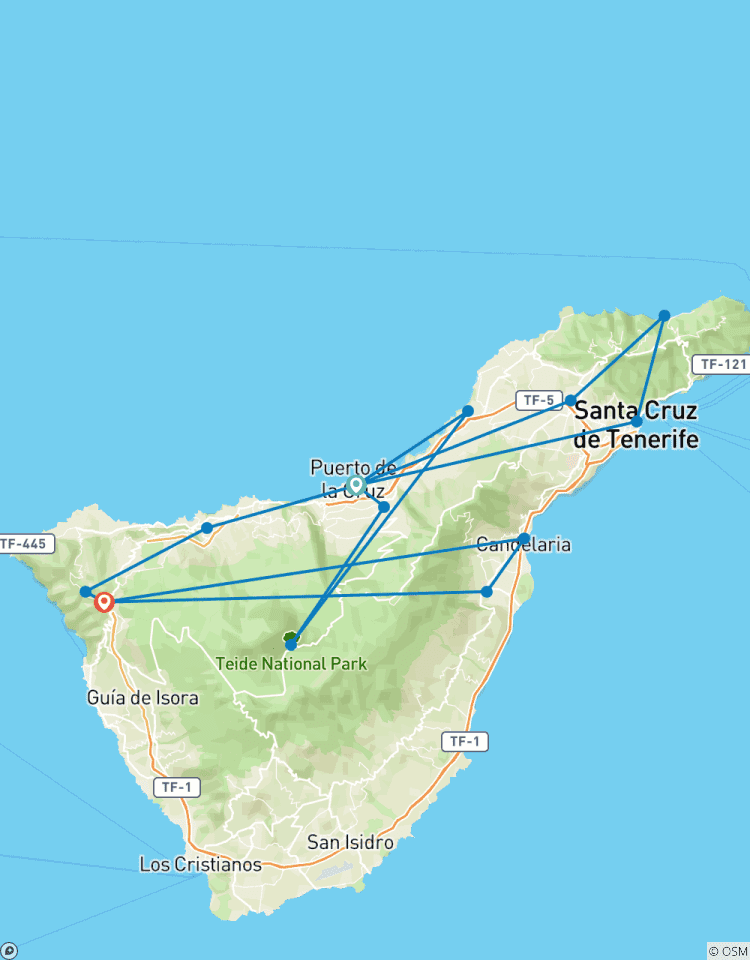 Circuito Tenerife Norte y Sur, en coche