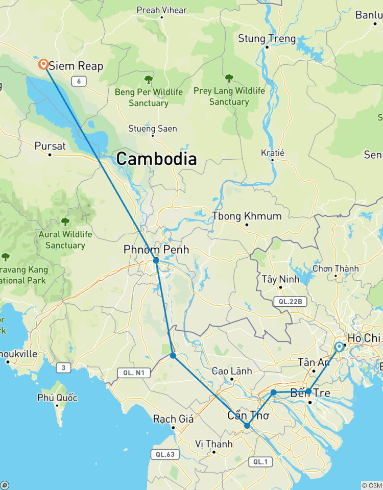 Découverte du sud du Vietnam et du Cambodge 8J7N (bateau rapide du delta du Mékong au Cambodge) circuit