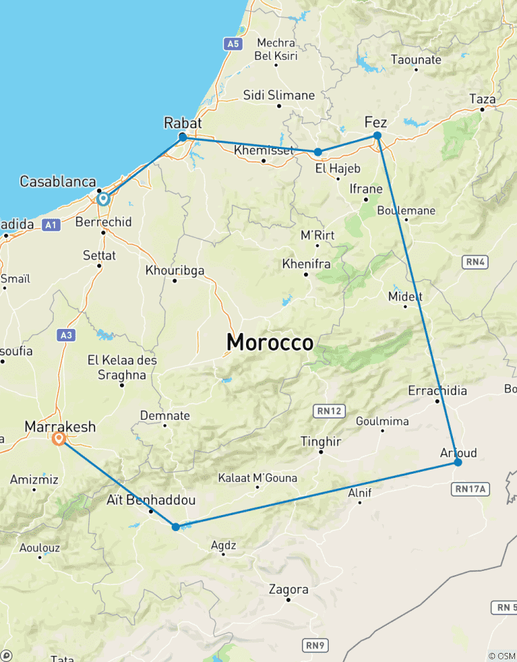 Marokko Höhepunkte mit Sahara Wüste 9 Tage (privat geführte Rundreise) Rundreise