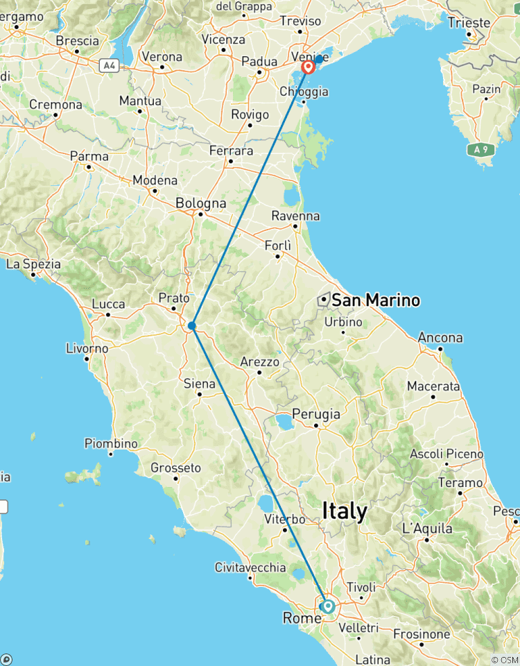 Rome, Florence & Venetië - 4* hotels - een CO2-arme rondreis per trein-rondreis
