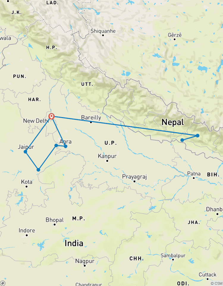 Indien, Nepal Wildtiere mit Taj Mahal (alles inklusive) - 14 Tage Rundreise