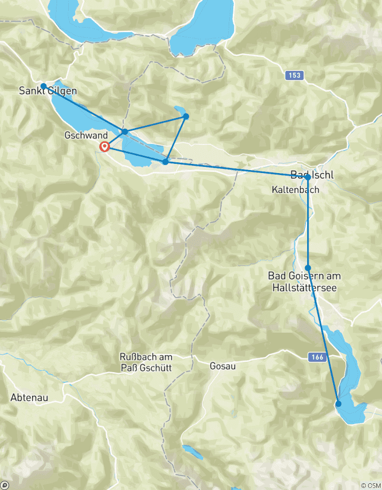 Circuit dans les lacs d\'Autriche à Salzkammergut circuit