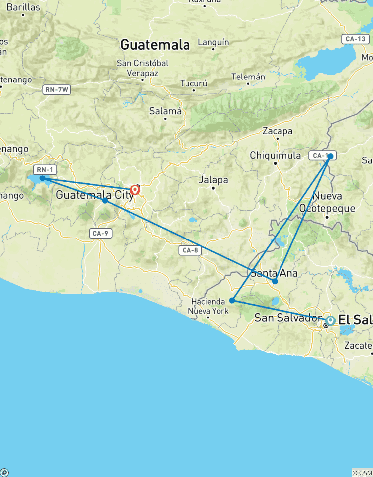 Circuito Triángulo maya: El Salvador, Ruinas de Copán y Guatemala 8 días