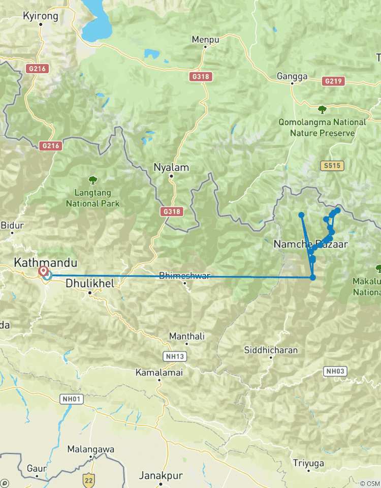 Circuito Excursionismo de 10 días al campamento base del Everest