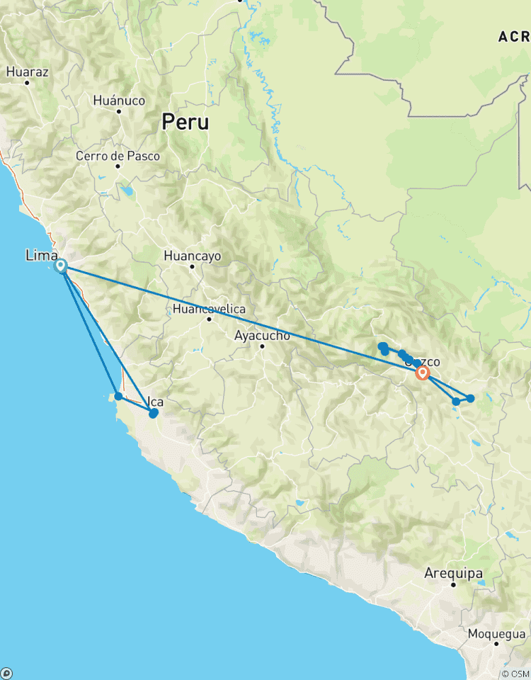 Inca Adventures - 7 jours (Lima, Paracas, Ica, Cusco, Machu Picchu et Rainbow Mountain) - Avec vols intérieurs circuit