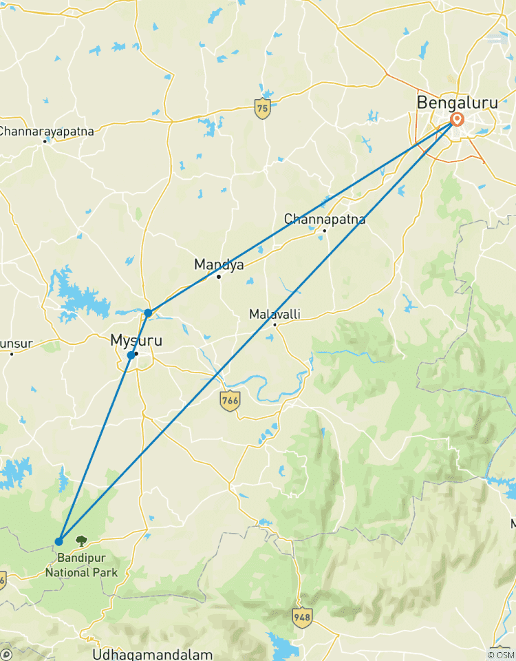 4 jours de visite de Mysore Bandipur au départ de Bangalore (TOUT COMPRIS) circuit
