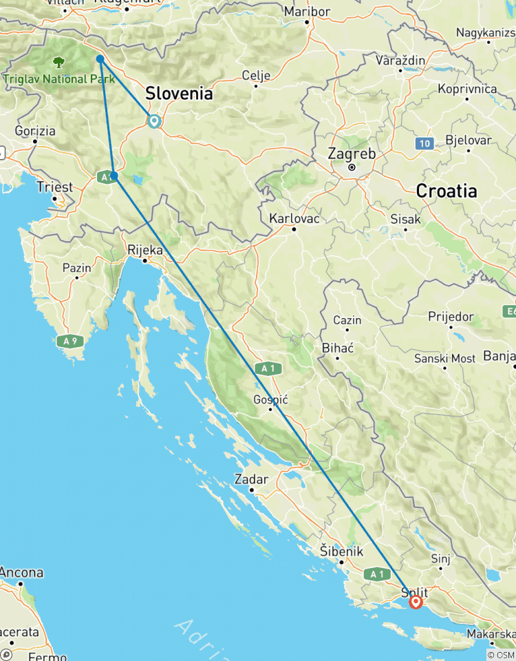 SLOVENIA EXPRESS - From Ljubljana to Split Tour