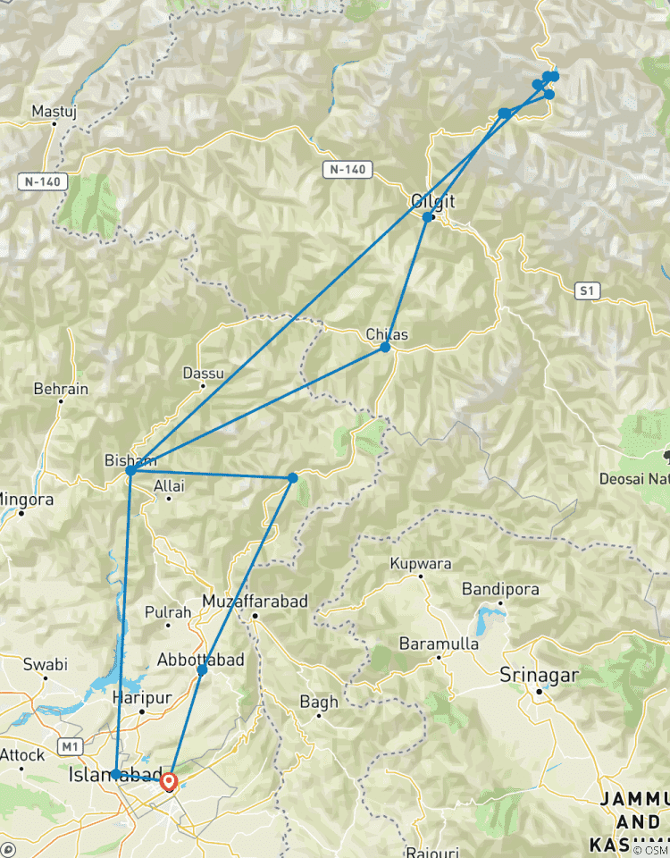 Circuito 08 días de viaje por tierra Hunza valle de Gojal Gilgit Pakistán
