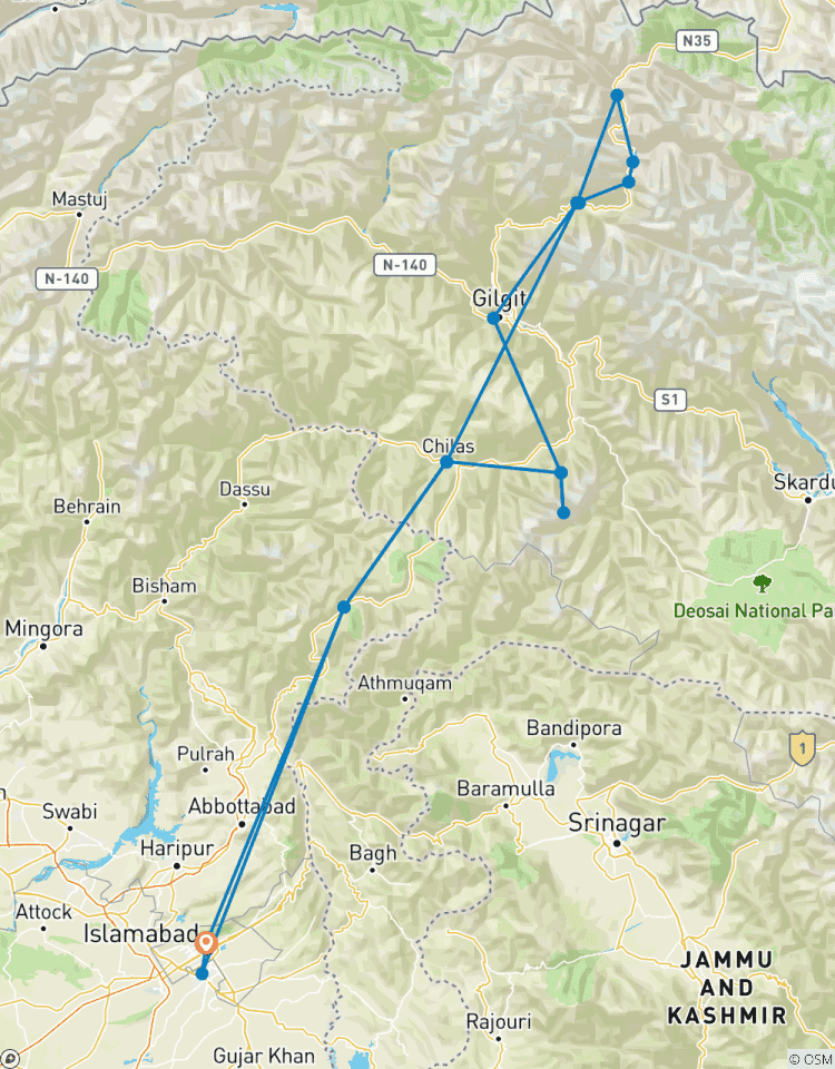 Circuito 11 días de excursionismo campamento base del Nanga Parbat y Valle de Hunza Gojal Pakistán