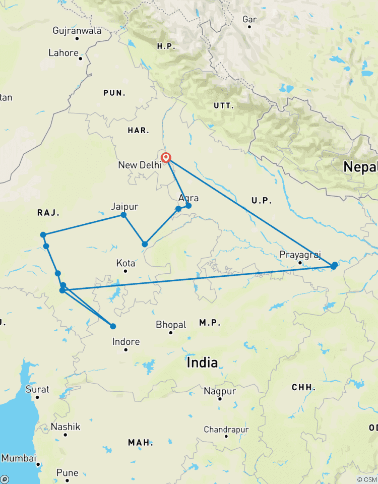 Circuito Gran circuito por el norte de la India