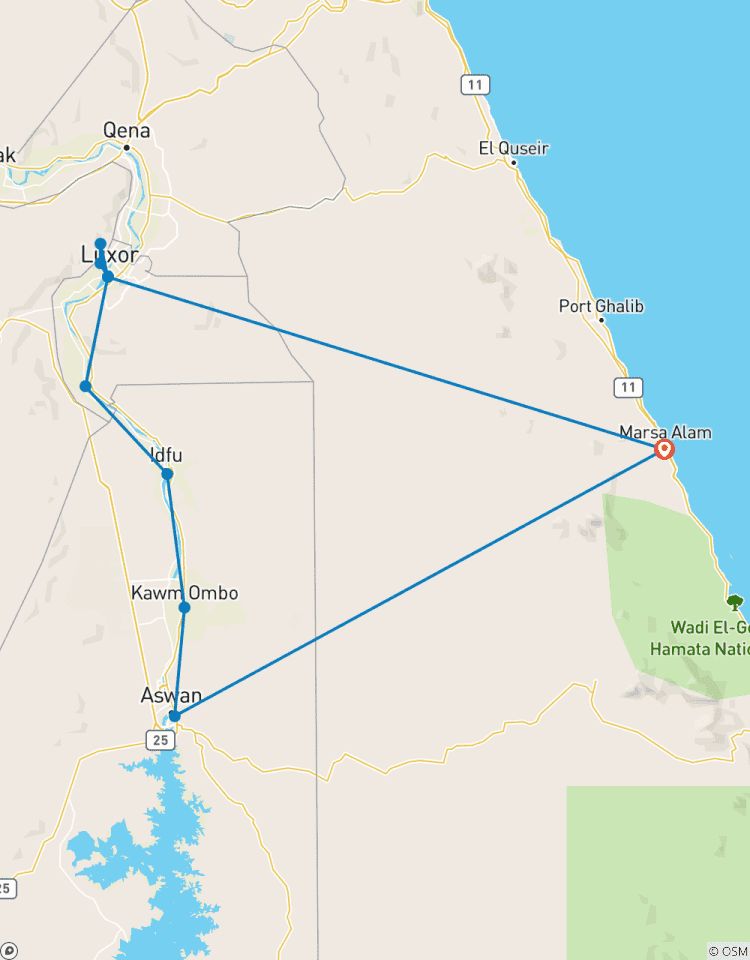 Depuis Marsa Alam : 4 jours et 3 nuits de croisière sur le Nil d\'Assouan à Louxor, y compris les visites touristiques circuit