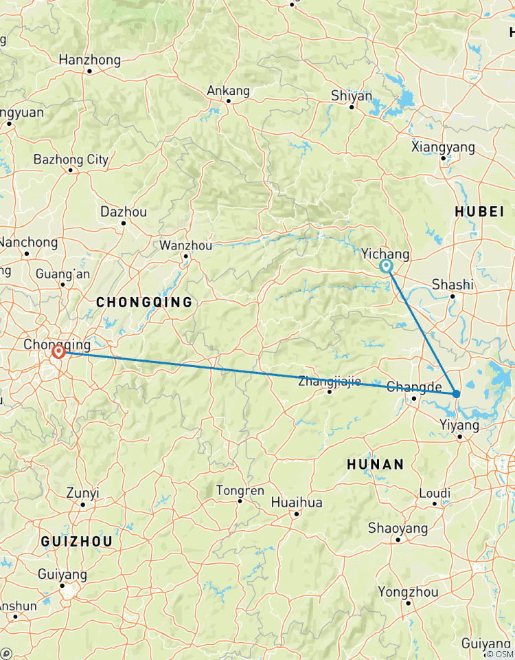 Yangtze Flusskreuzfahrt von Yichang nach Chongqing 5 Tage Rundreise