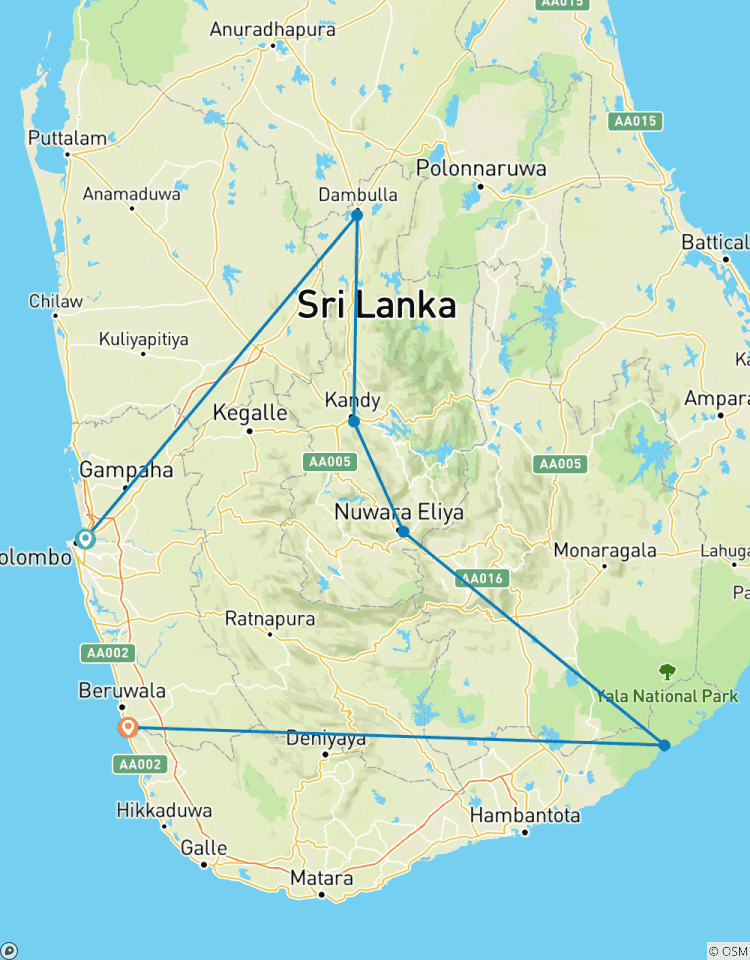 Circuito Odisea por Sri Lanka: Colombo | Dambulla | Kandy | Nuwara Eliya | Yala | Bentota