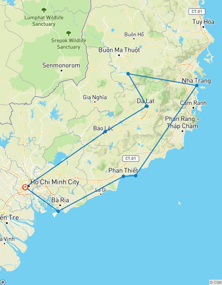 Circuito Viaje en moto más vendido por Vietnam a las Tierras Altas centrales y la costa sur con Da Lat, Nha Trang, Phan Thiet y Vung Tau