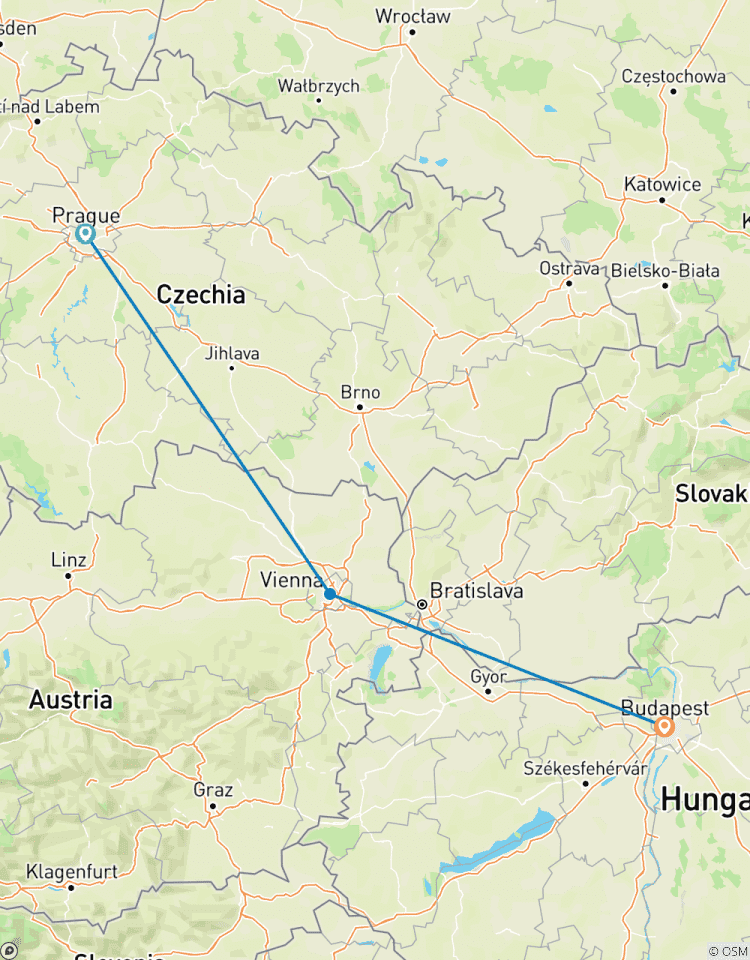 Visite privée : 3 pays en une semaine : Prague - Vienne - Budapest circuit