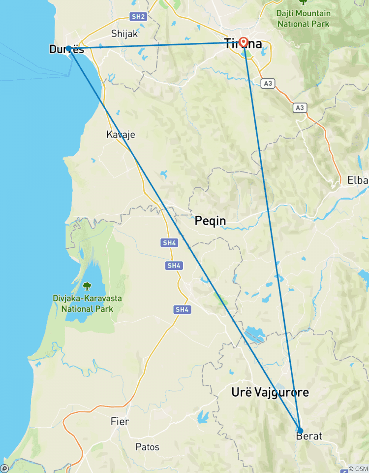 Circuito Circuito privado a Berat y Durres desde Tirana