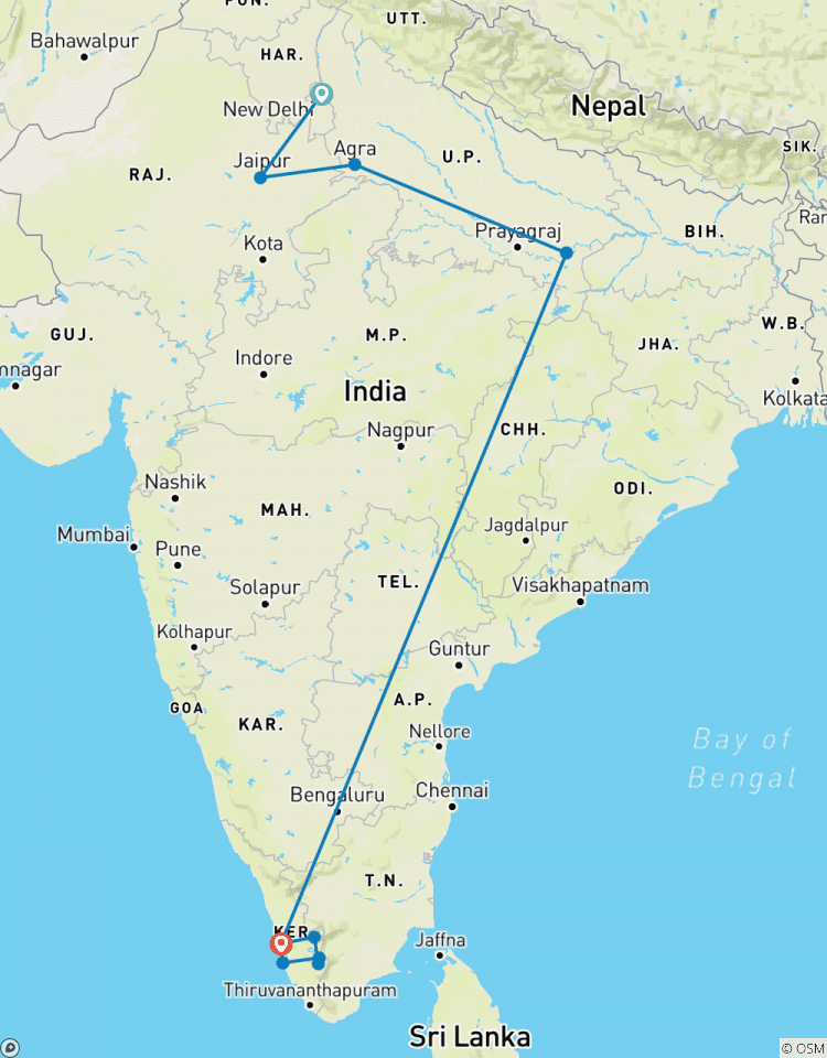 Circuito Triángulo de oro Varanasi con Kerala todo incluido