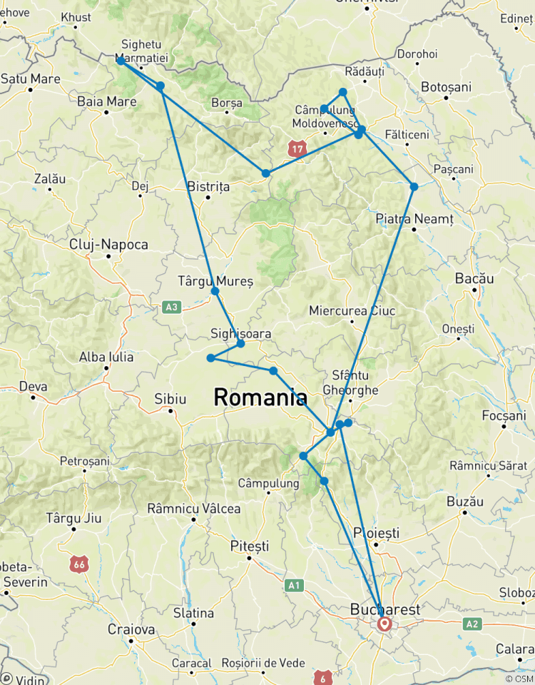 Circuit privé de 8 jours en Transylvanie, Monastères peints de Bucovine, églises en bois de Maramures et cimetière de Sapanta. circuit