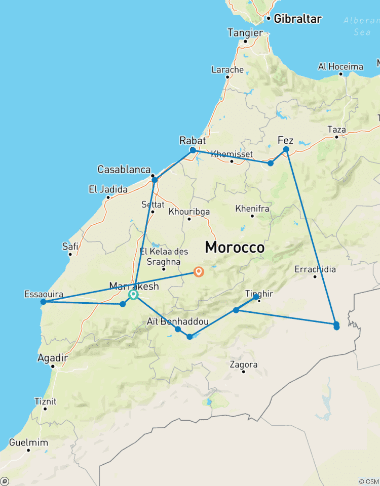 Circuit de découverte des villes impériales et du Sahara au départ de Marrakech circuit