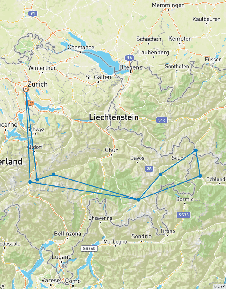 Gletscher & Porsche Zug- & Autoreise Rundreise