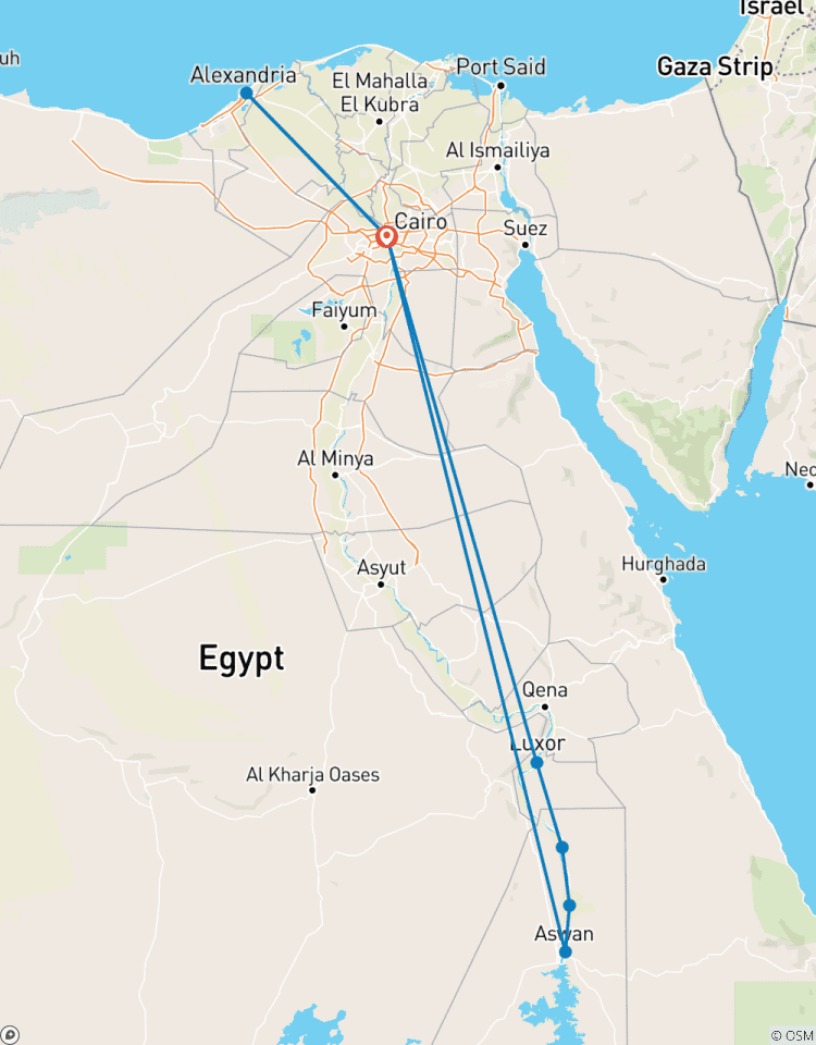Wonderen van Egypte \"12 Daagse Caïro, Alexandrië & Nijlcruise \" (Bezoek aan het GEM Museum)-rondreis