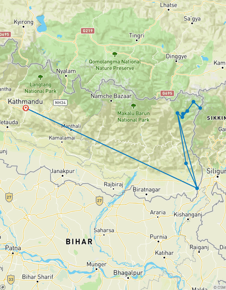 Circuito Excursionismo en campamento base norte del Kanchenjunga