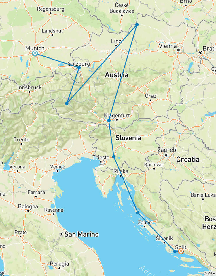 Kroatien mit dem Auto & Strandaufenthalt (Navi-geführt) Rundreise