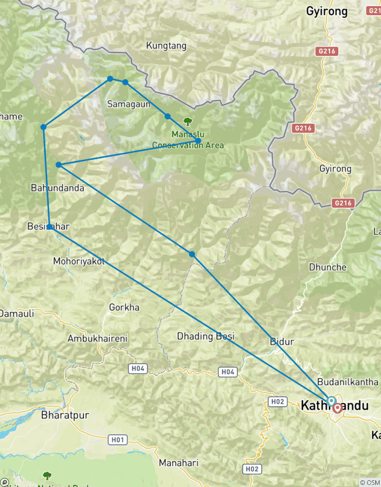 Circuito Excursionismo por el circuito del Manaslu