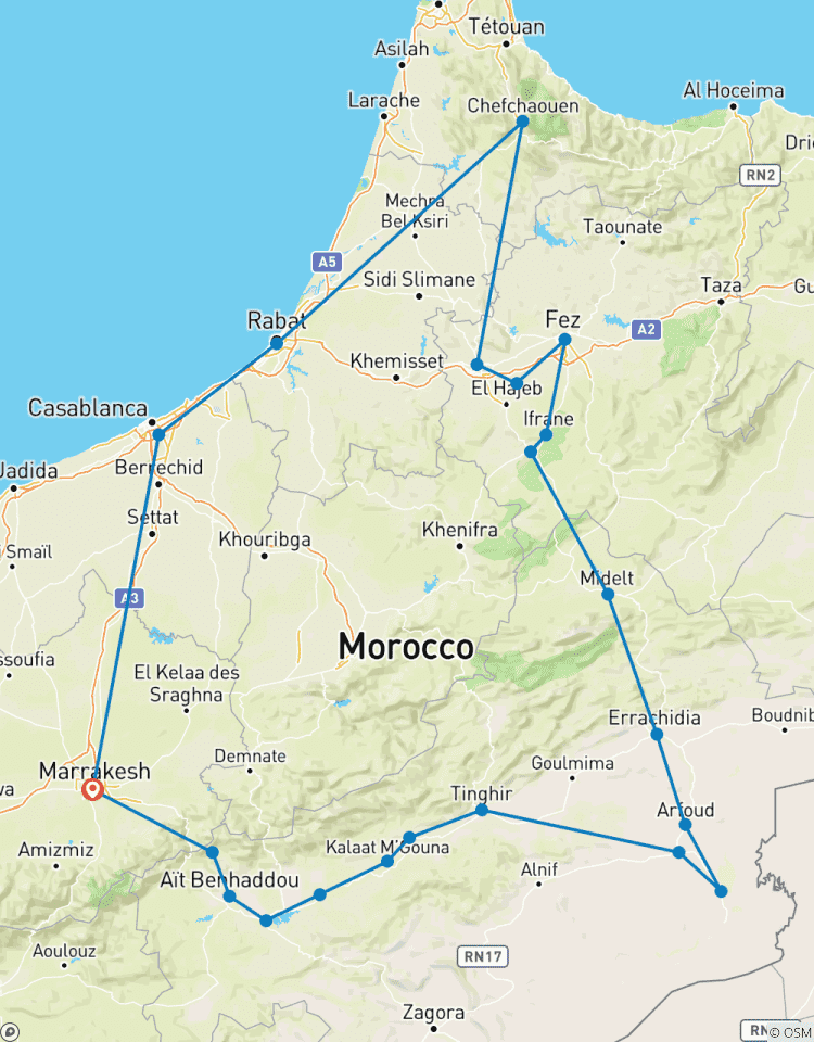 Circuito Privado 12 Días desde Marrakech *Lo más destacado de Marruecos