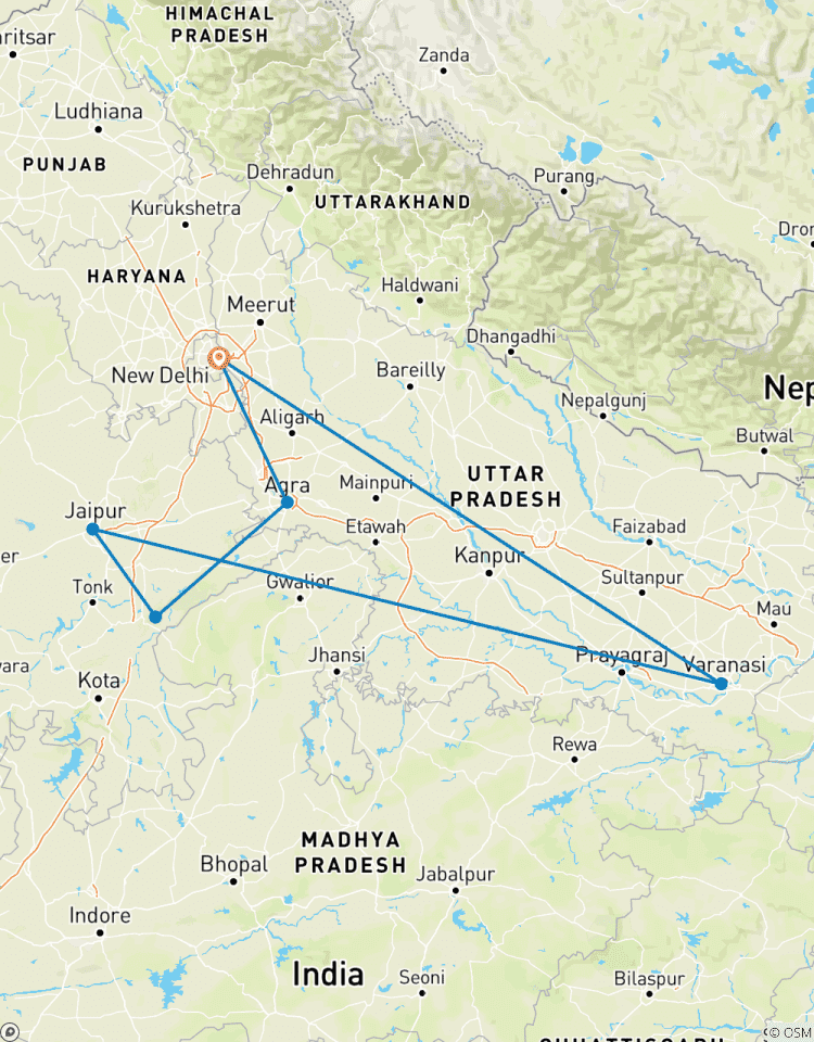 Goldenes Dreieck mit Tigern & Ganges - Varanasi 10 Tage Rundreise