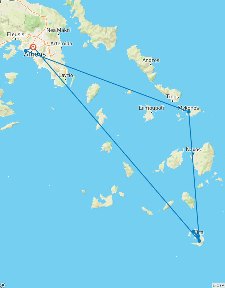 Exploration des Cyclades : Athènes - Mykonos - Santorin | 10 jours circuit