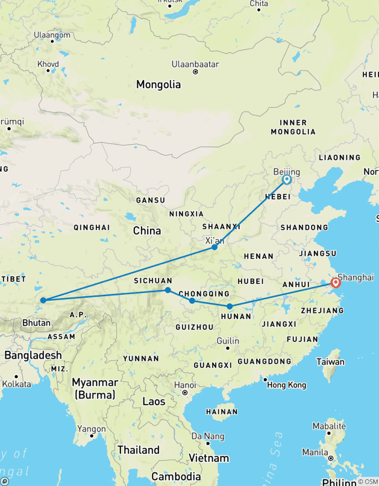 Circuito Circuito Privado Impresiones 14D: Pekín, Xian, Lhasa, Chengdu, Chongqing, Zhangjiajie, Shanghai